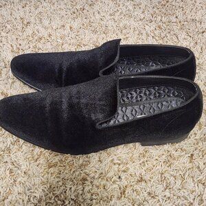 Black Steve Madden Men's Velvet Slip on Loafers Size 11.5